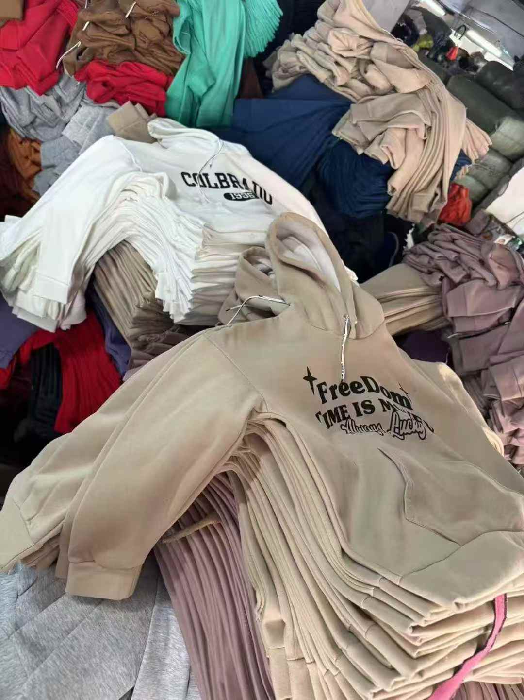 Beige letter-print hoodie