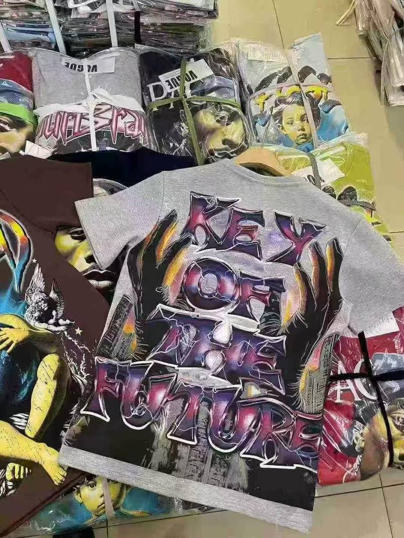 Streetwear graphic T-shirt close up