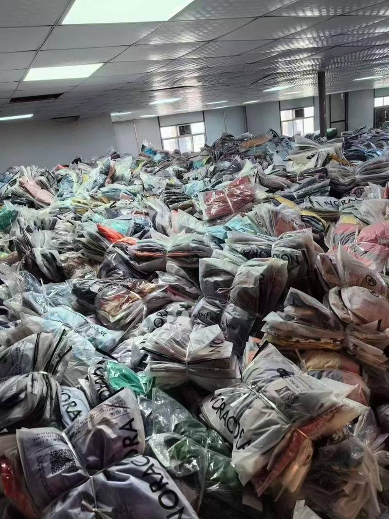 Large wholesale clothing warehouse inventory
