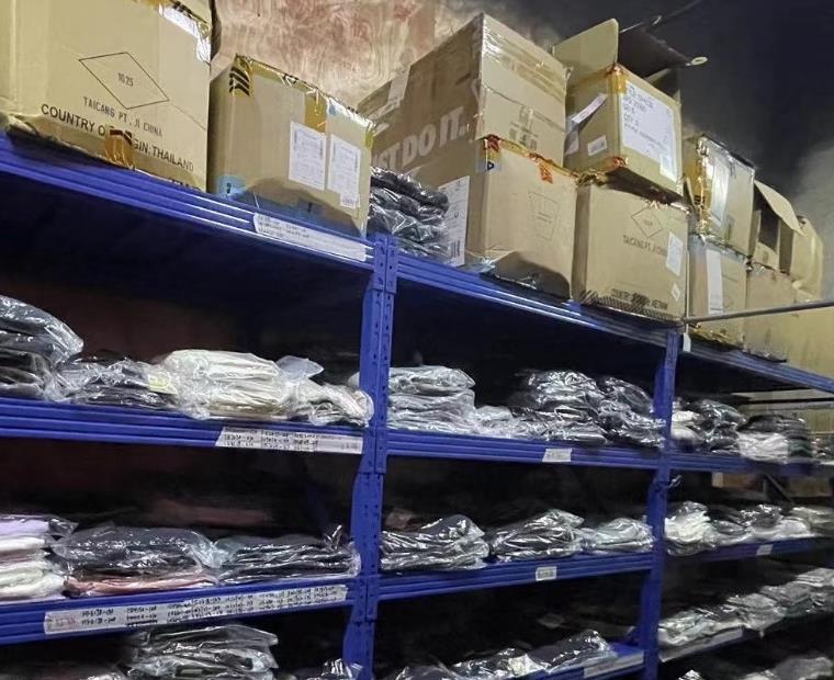 Packed goods on shelving